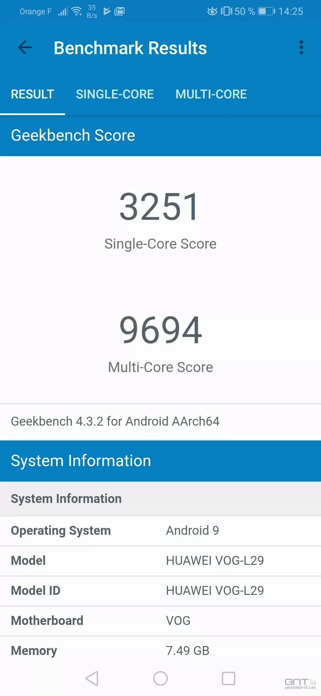 Huawei P30 Pro Geekbench normal