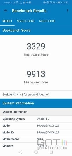 Huawei P30 Pro Geekbench Performance