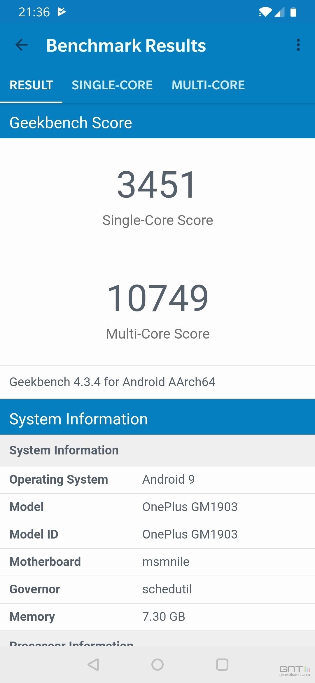 OnePlus 7 Geekbench