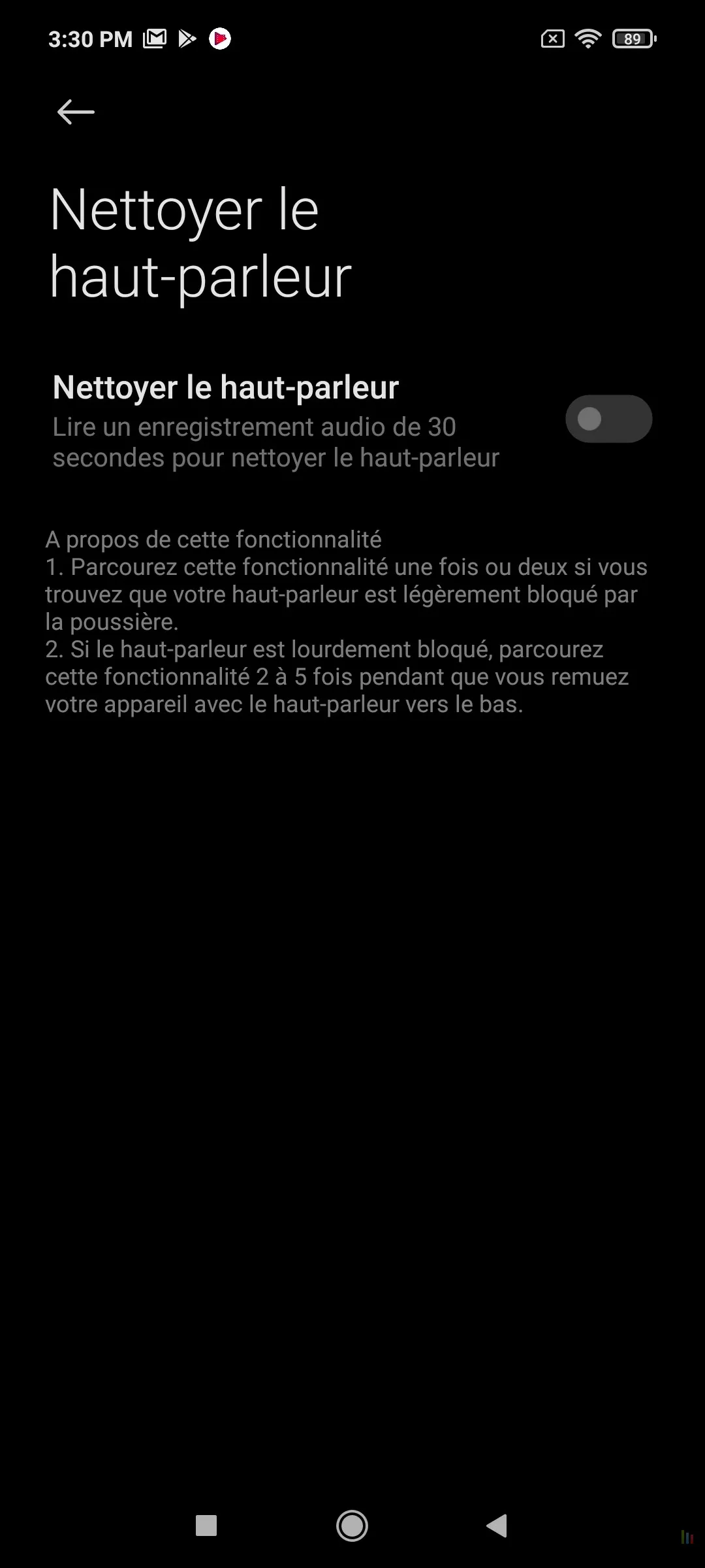 Poco X3 NFC nettoyer haut parleur