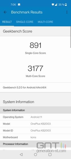 OnePlus 8T Geekbench