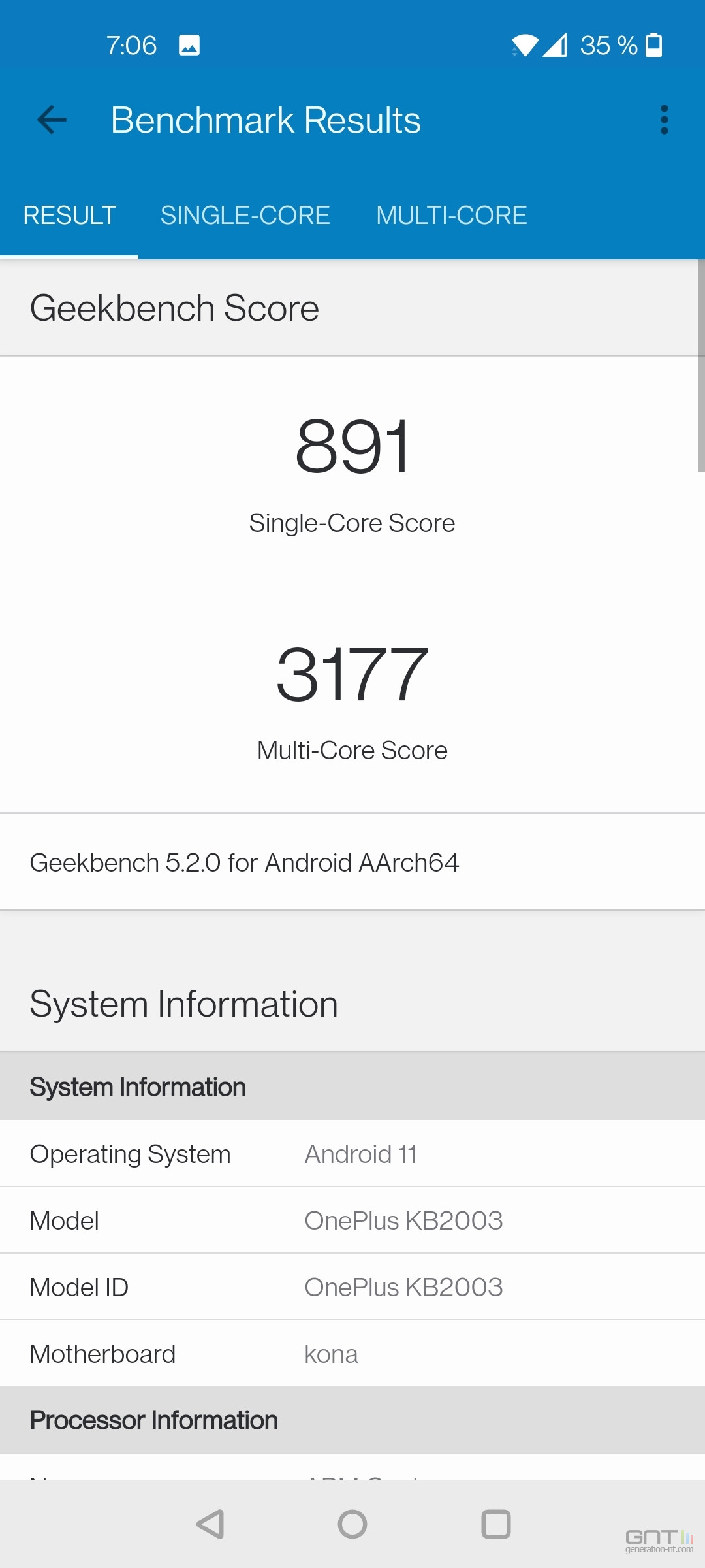 OnePlus 8T Geekbench