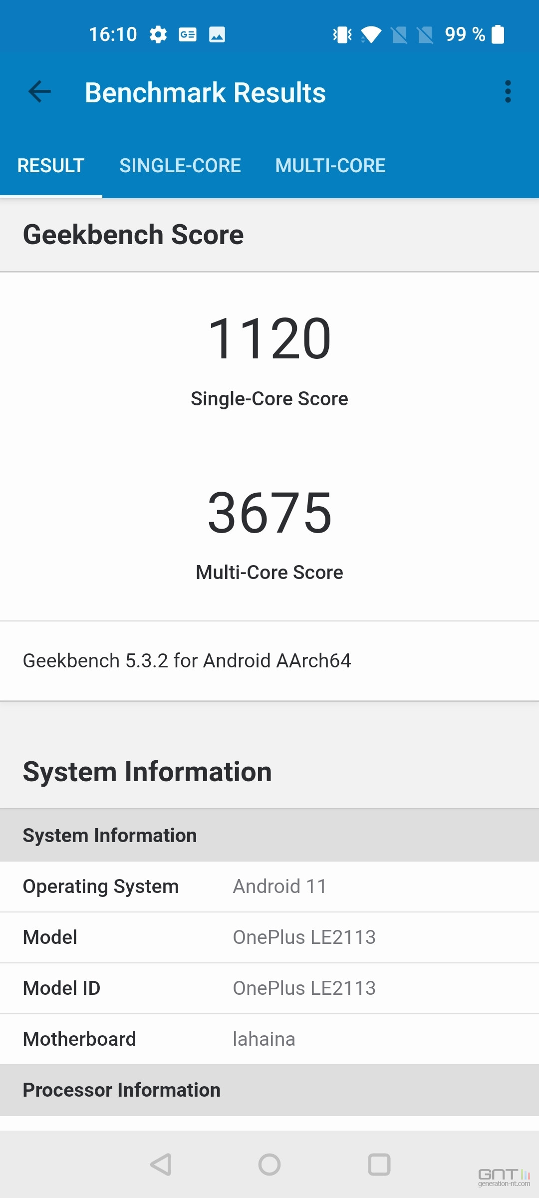 OnePlus 9 Geekbench