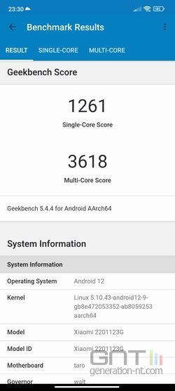 Xiaomi 12 Geekbench