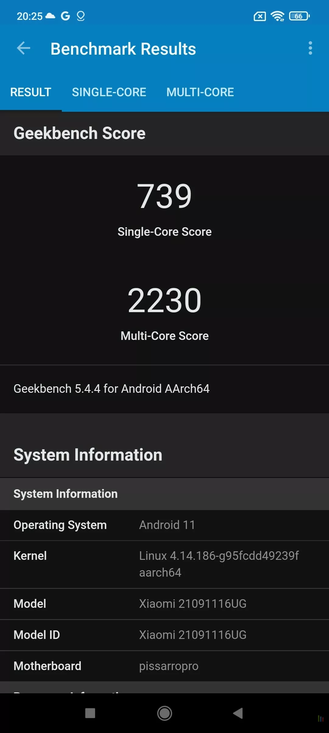 Redmi Note 11 Pro Plus Geekbench
