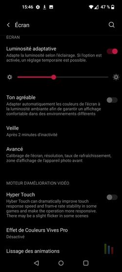 OnePlus 9 Pro ecran reglages