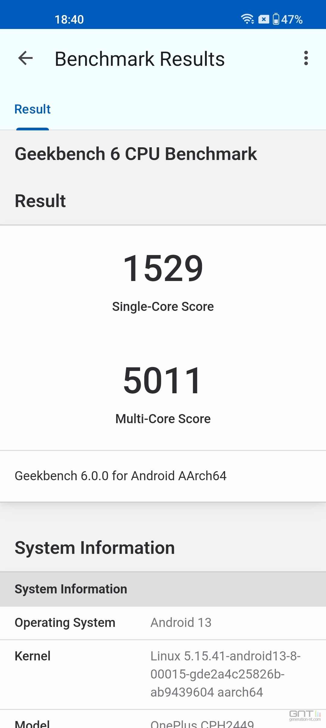 OnePlus 11 Geekbench 6
