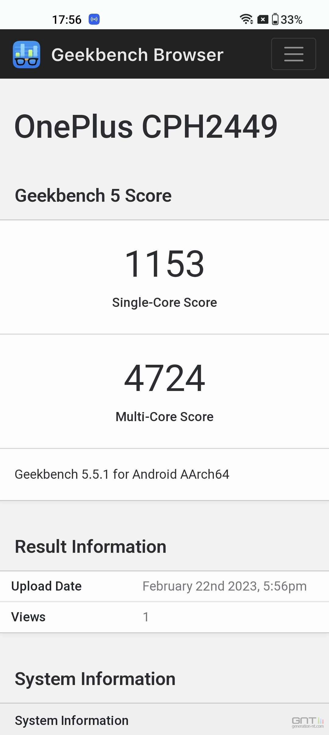 OnePlus 11 Geekbench 5
