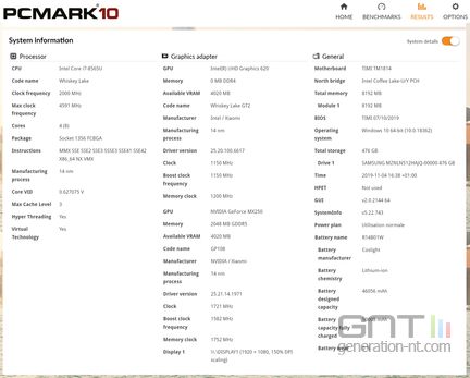RedmiBook 14 - PCMARK 10 System Information