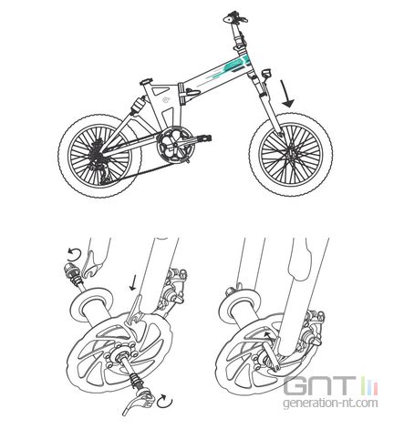 Fiido M1 - Vélo installation roue avant