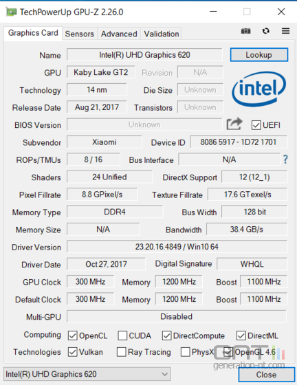 GPU-Z intel 620