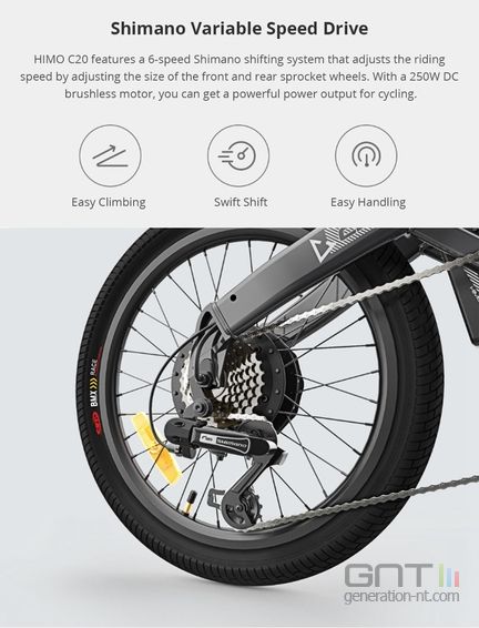 Xiaomi Himo C20 - Vélo avec 6 vitesses