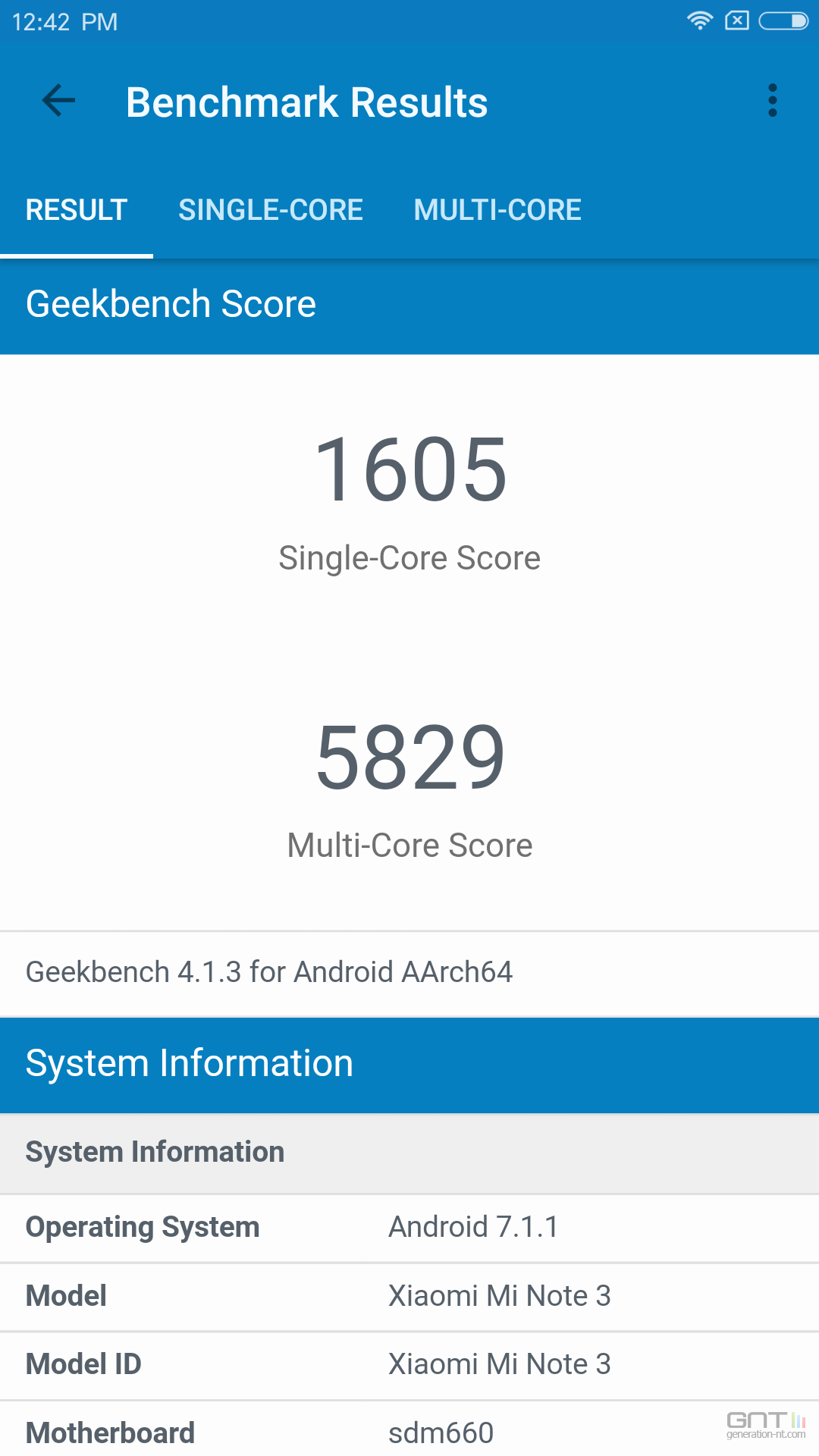 Xiaomi Mi Note 3 Geekbench