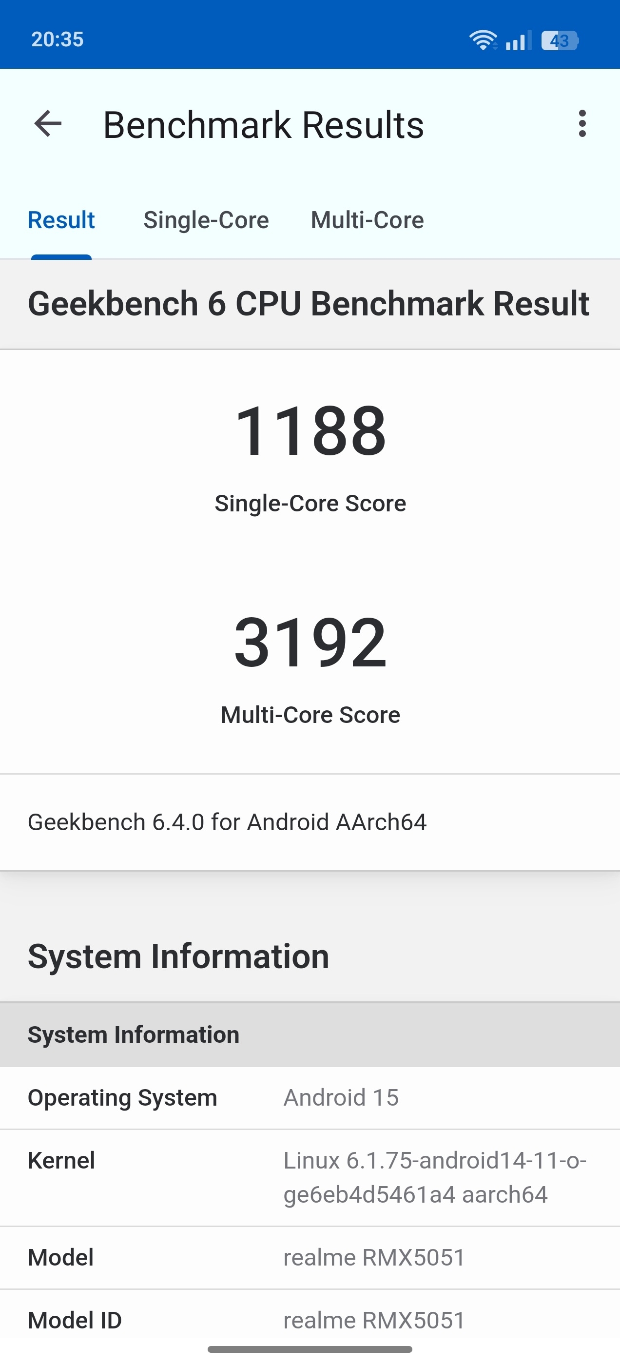 Realme 14 Pro Plus Geekbench