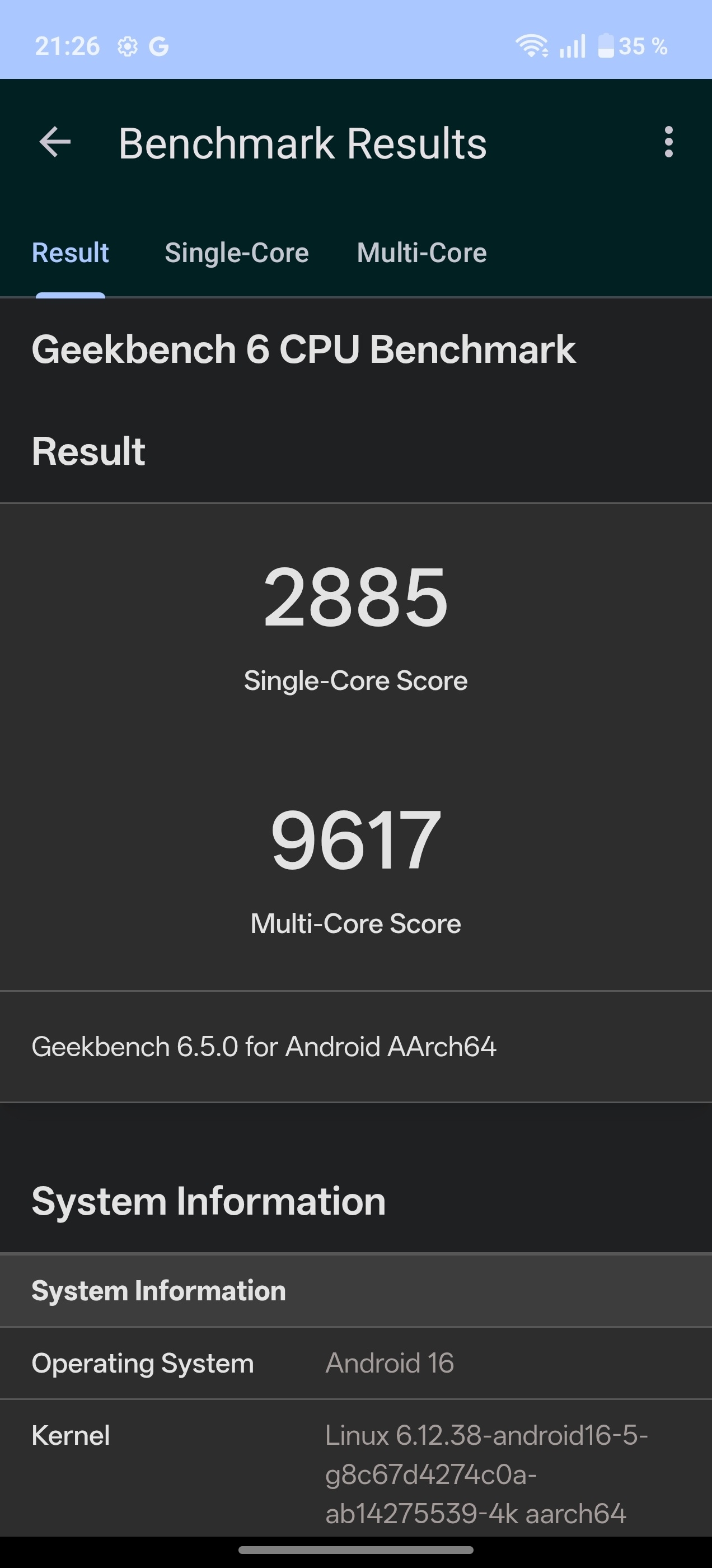 OnePlus 15R Geekbench 6