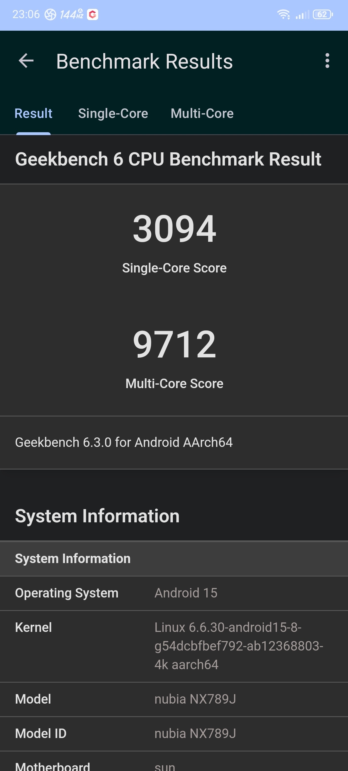 Redmagic 10 Pro Geekbench