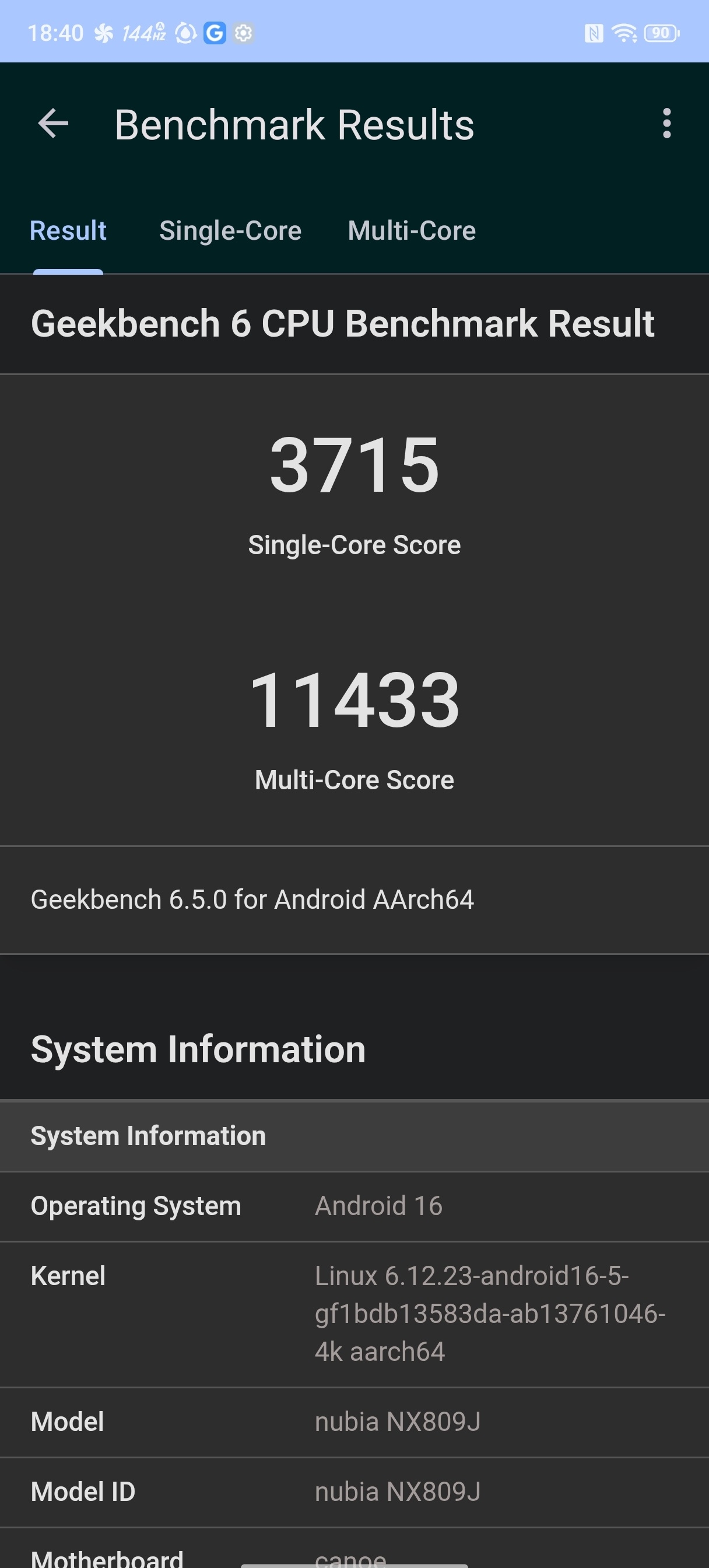 Redmagic 11 Pro Geekbench 6
