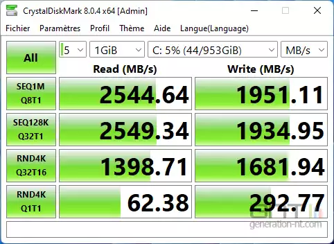 Mini-PC GEEKOM Mini IT11 - CrystalDiskMark