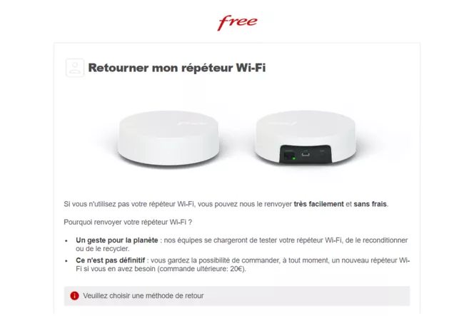 Le répéteur Wi-Fi Pop fourni en option par Free