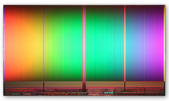 25nm IMFT 2-bit MLC NAND Flash  8GB 167mm2