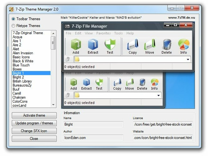7Zip Theme Manager screen 1