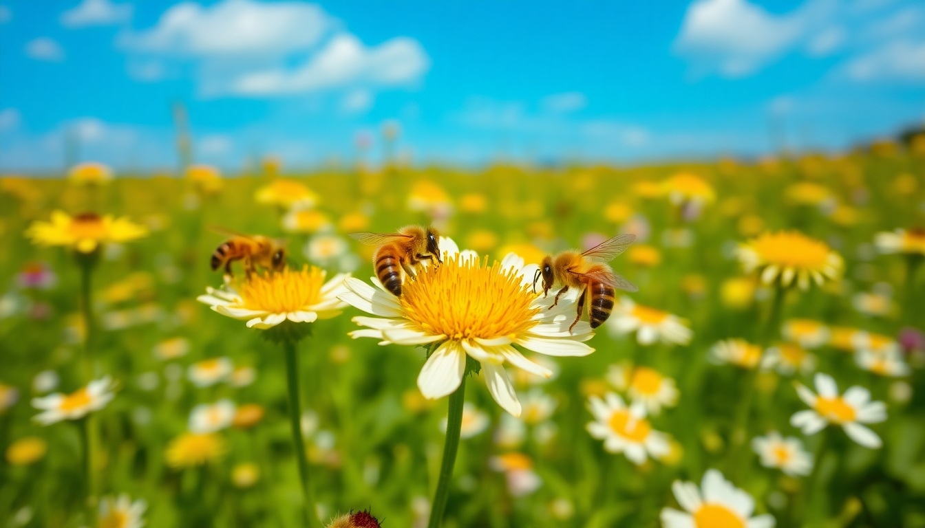 abeille butine illustration ia