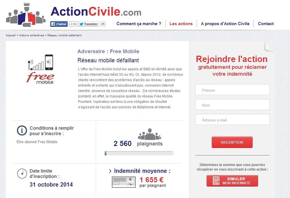 ActionCivile Free Mobile