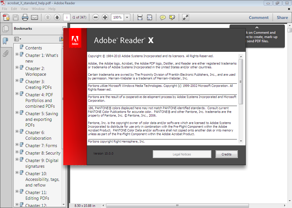 Adobe Reader X screen1