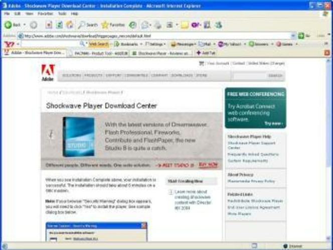 Adobe Shockwave Player screen1.