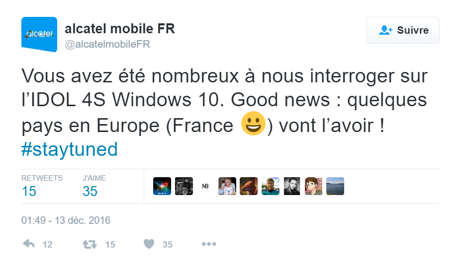 Alcatel Idol 4S Windows 10 France