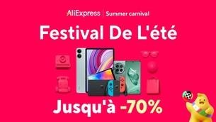 AliExpress : jusqu'à -70% pour le Festival de l'été (iPhone 15 128Go à 545€, Nothing Phone 2 512Go à 515€...)