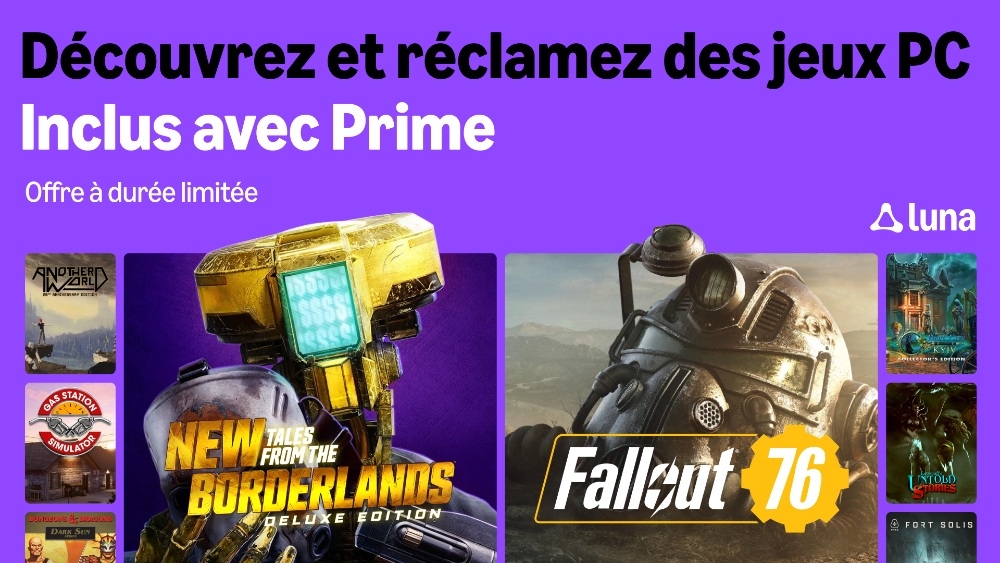 Amazon Luna Prime jeux gratuits novembre 2025