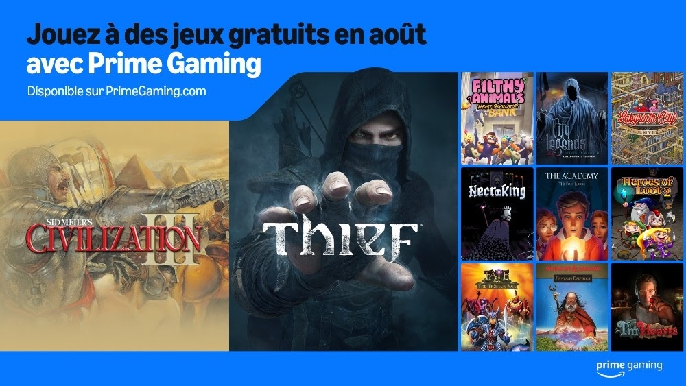 Amazon Prime Gaming aout 2025