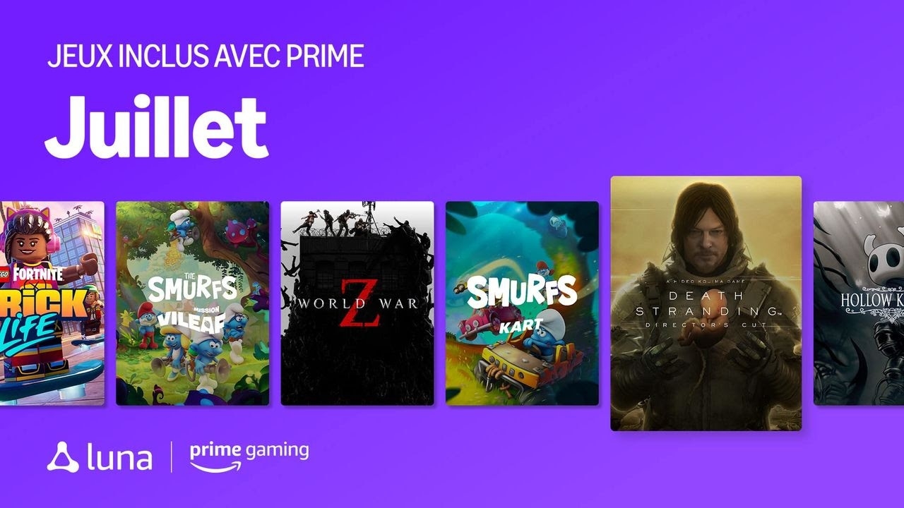 Amazon Prime Gaming juillet 2025