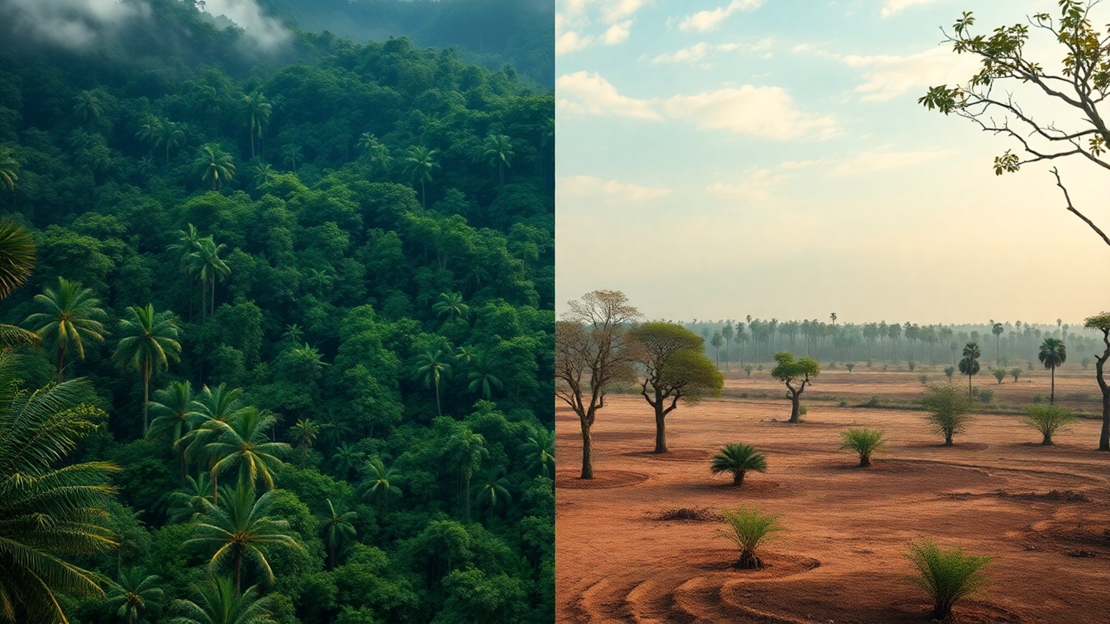 Amazonie deforestation illustration IA