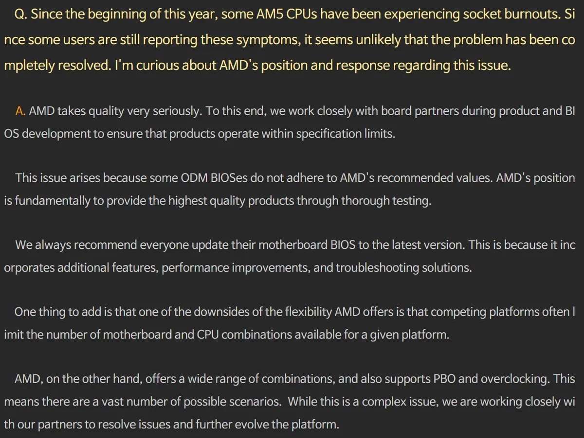AMD dÃ©claration