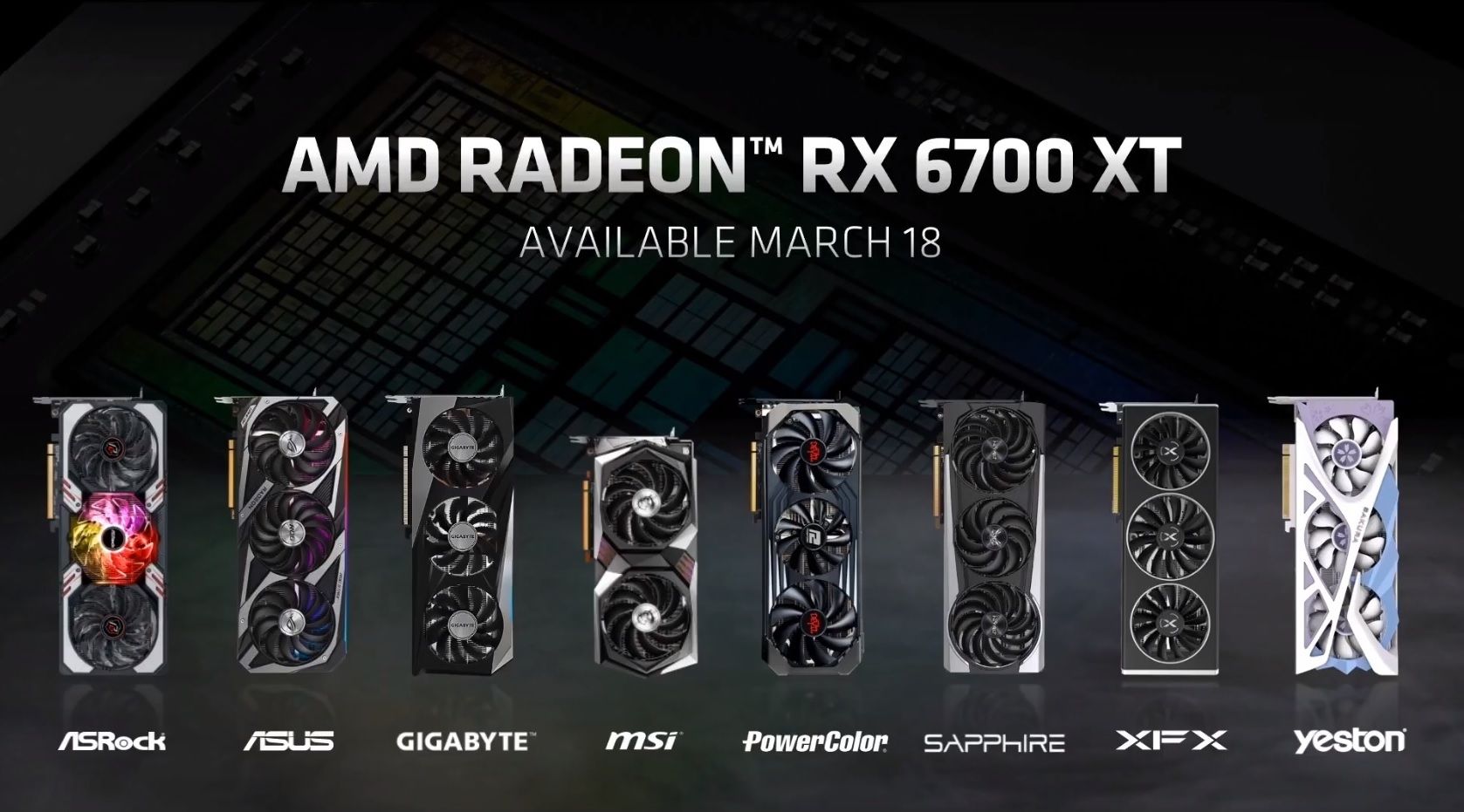 AMD Radeon RX 6700 XT partenaires