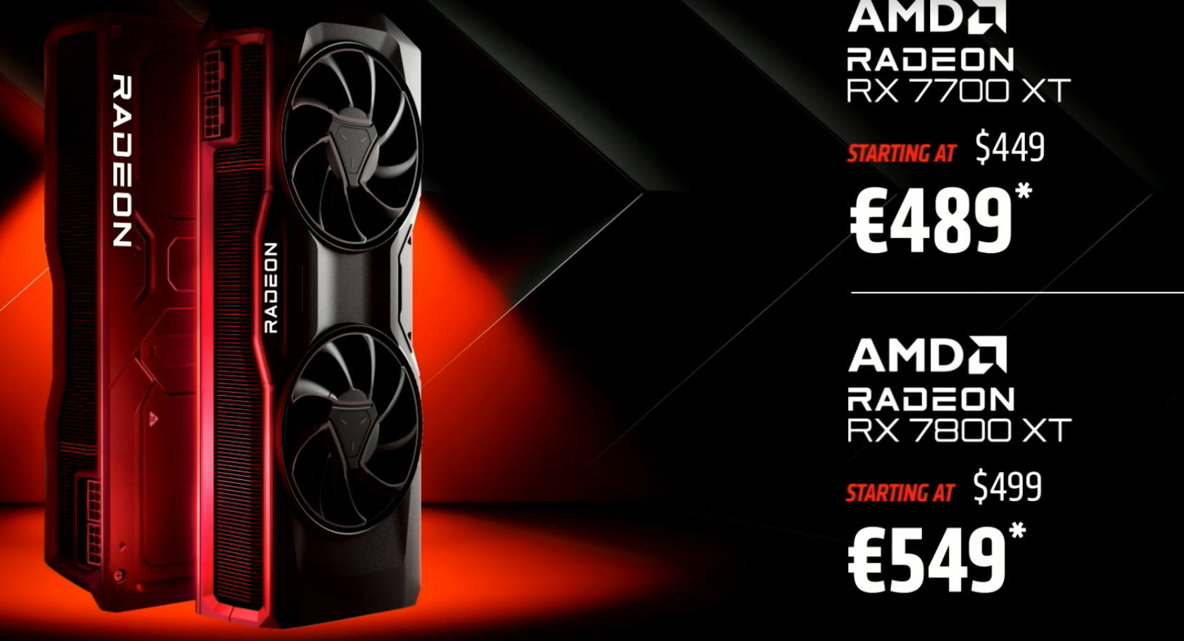 AMD Radeon RX 7700 XT RX 7800 XT prix