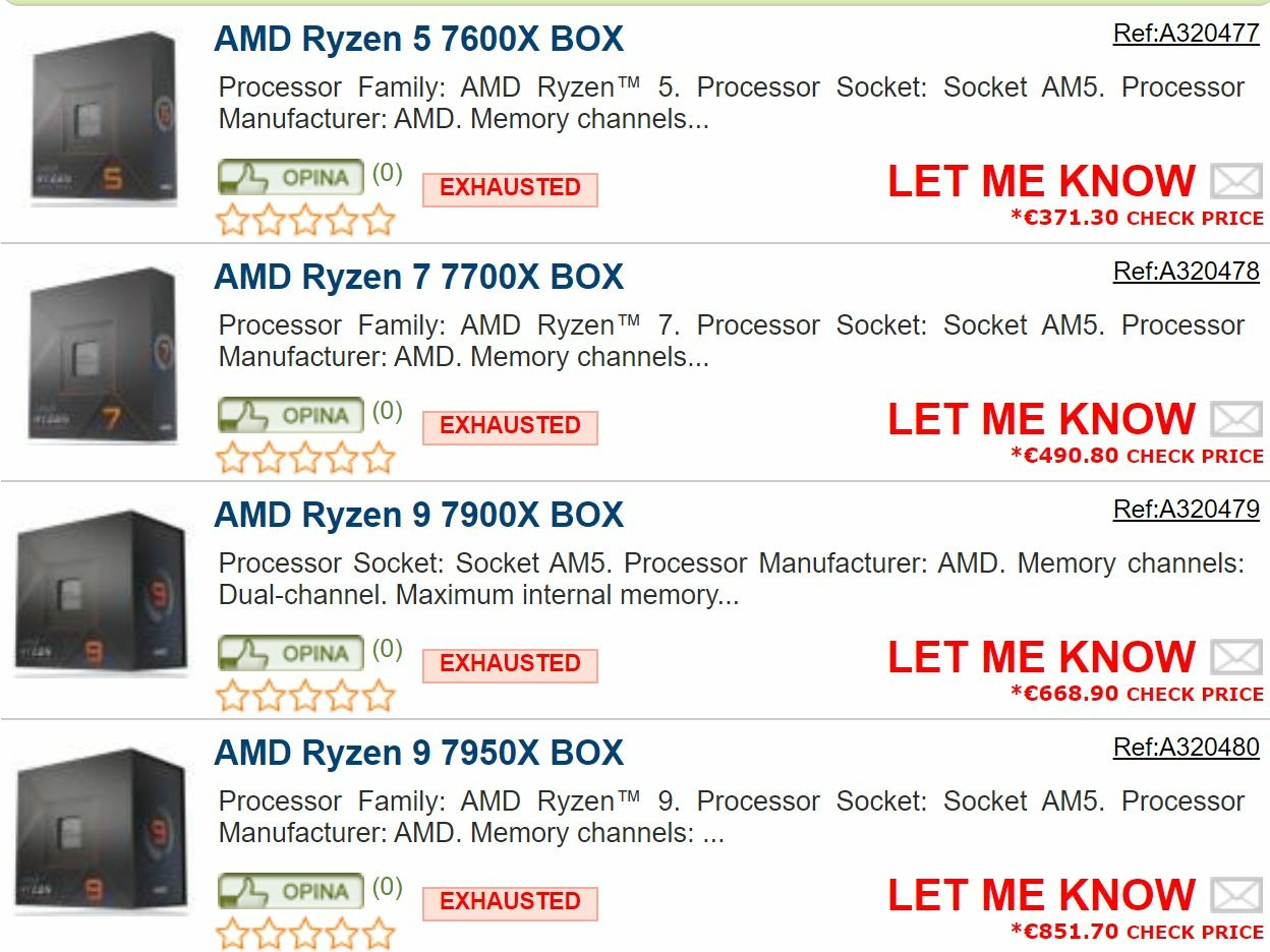 AMD ryzen 7000 Espagne