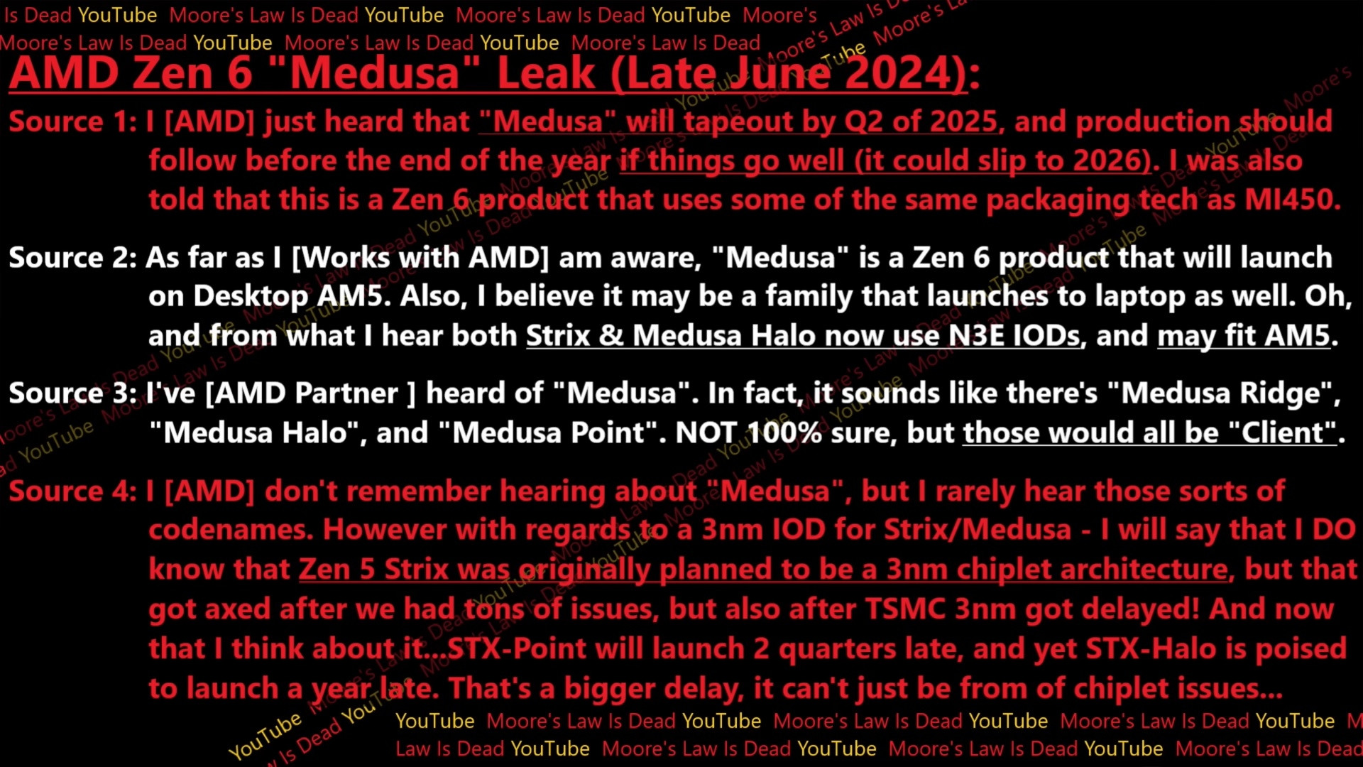 AMD Zen 6 Medusa MLID