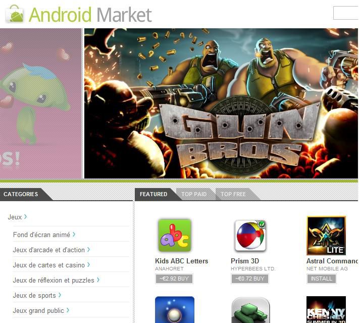 Android Market WebStore