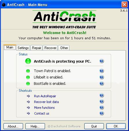 AntiCrash screen 1