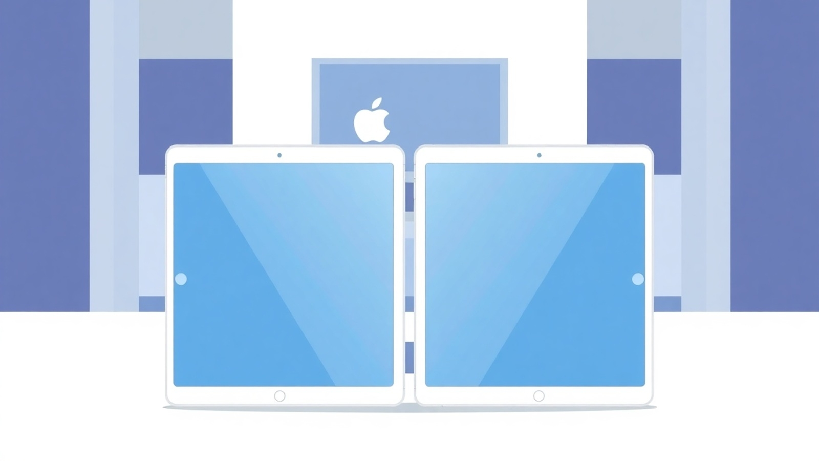Apple iPad double ecran charniere illustration IA