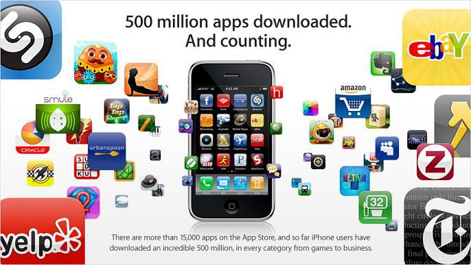 Apple iPhone App Store 500 millions