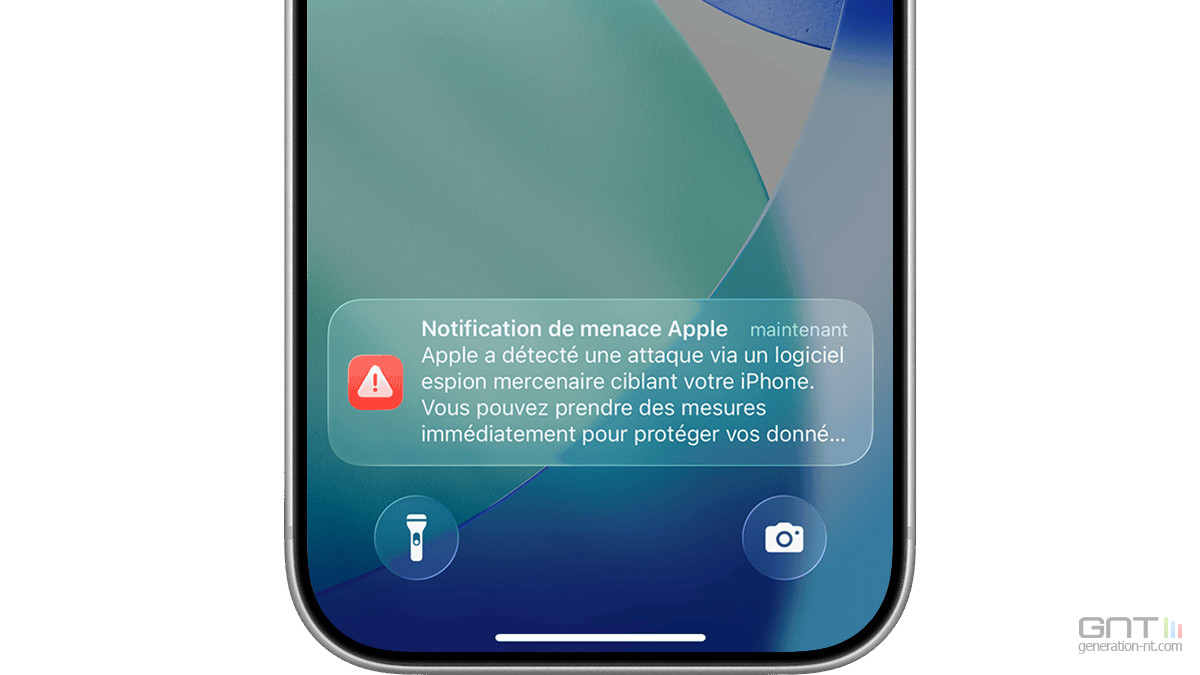 Des notifications de menace Apple envoyées sur des iPhone