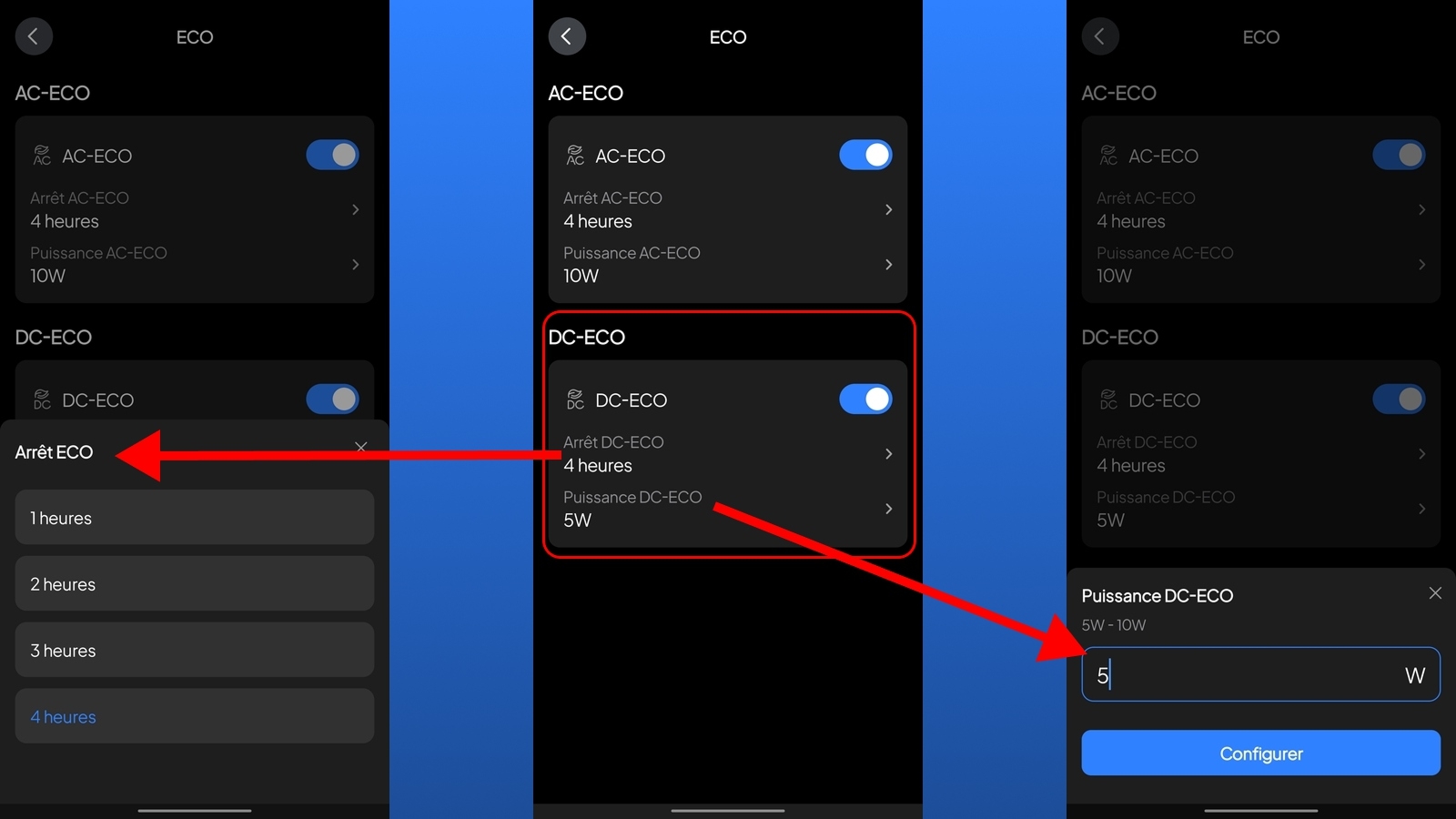 Appli Android Bluetti Pioneer Na - Modes Eco DC