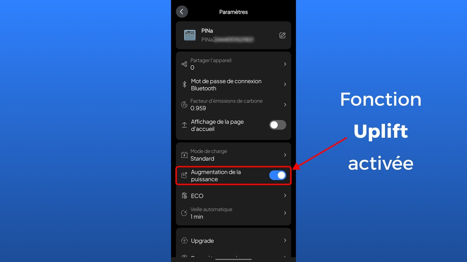 Appli Android Bluetti Pionner Na - Fonction Uplift
