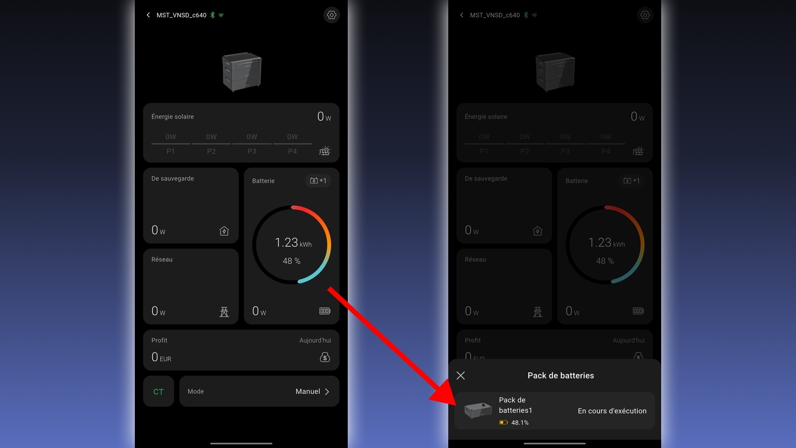 Application Android Venus D - Vue d'ensemble