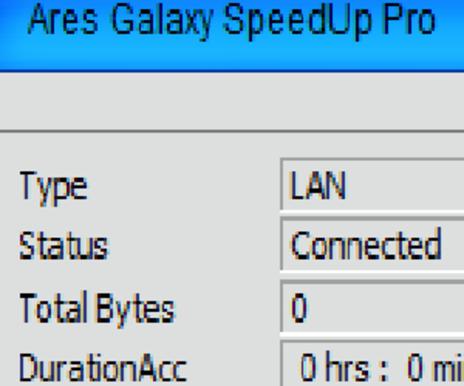 Ares Galaxy SpeedUp screen