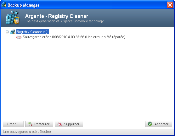 Argente Registry Cleaner screen1